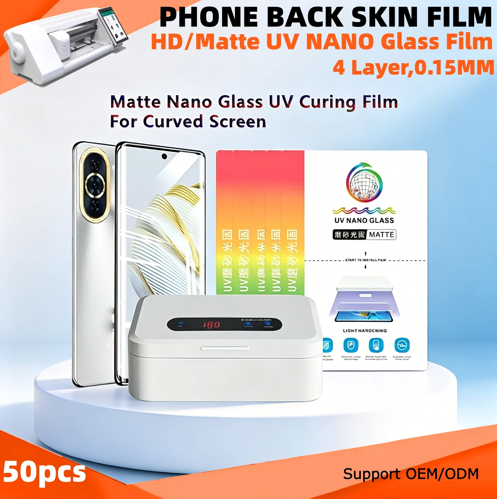 FilmExpert 50pcs Matte UV Film NANO Glass Screen Protectors for Hydrogel Movies Cutting Machine Gaming Film for Plotter Cutter