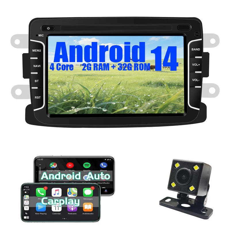 

Android car radio for Renault Dacia Duster 2011-2017 stereo screen Carplay Android Auto Bluetooth GPS Navigation FM radio 7’