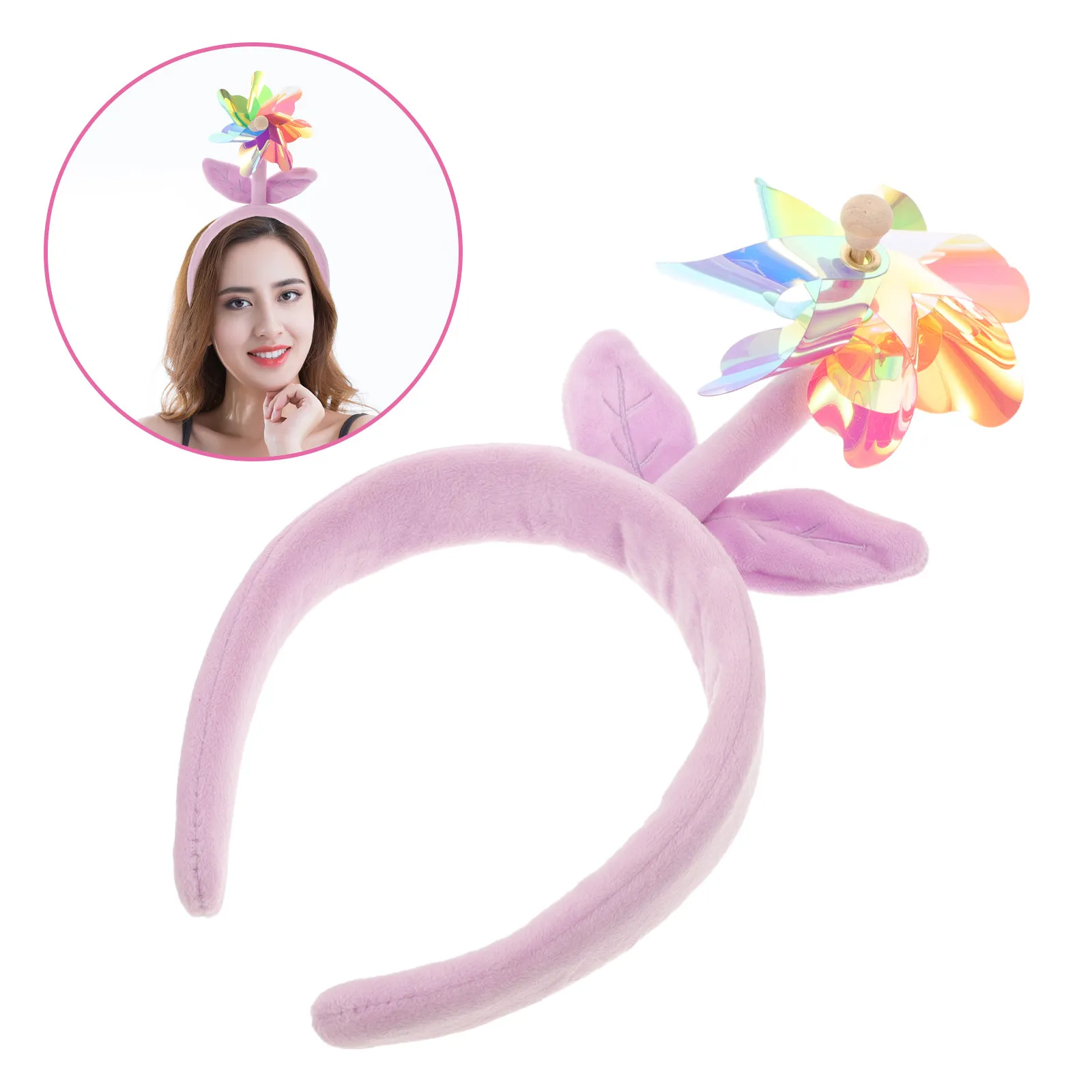 

Красочная повязка на голову в виде ветряной мельницы, уникальная и удобная, для вечеринок, дней рождения, косплея, путешествий, фотосессий, забавный женский аксессуар для волос