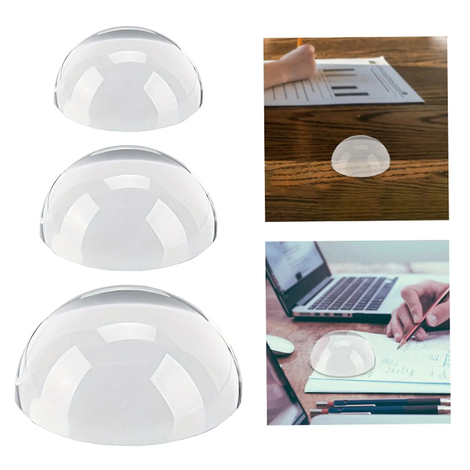 Acrylic Dome Magnification Tabletop Clear Multifunctional Optical Half Ball Len for Decor Office Photography Reading Aid Home