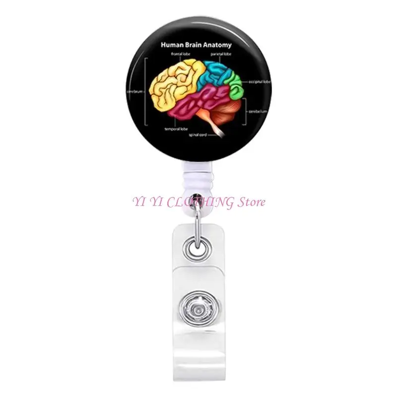 N5KF Name Badge Holder Retractable Hospital Nurse Accessories for Women Men