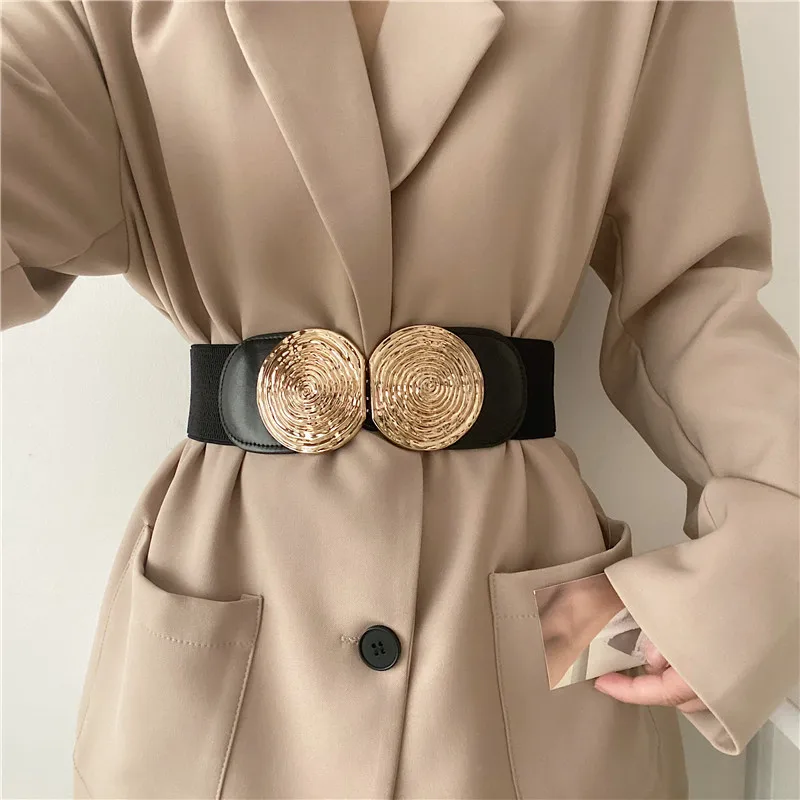 

X6014 Elastic Belt Women Belts Girls Dress Belts Outer Matching Dress Waist Seal Waistband Wide Decoration Rhinestone Belt