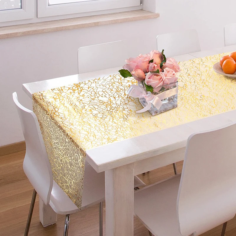 28x275cm Sparkle Metallic Table Runners Gold Silver Thin Table Runner Birthday Wedding Table Decoration Home Party DIY