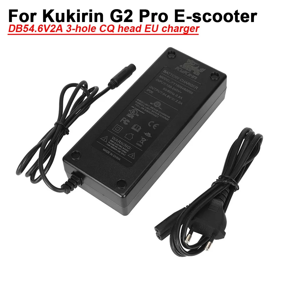 

For/Kukirin G2 Pro Electric Scooter DB 54.6V 2A 3 Hole CQ Head Charger EU Plug Scooter Accessories