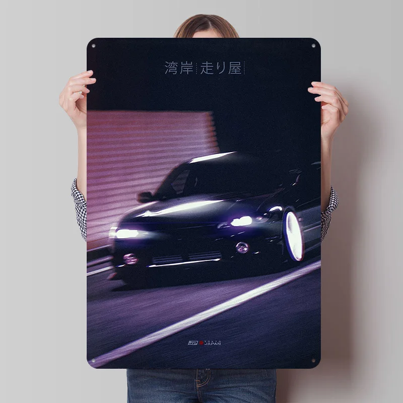 Japan Underground Culture 17 Car Poster Customized Vintage Metal Signs Wall Art Retro Tin Plaque for Fans Gaming Room Decoration