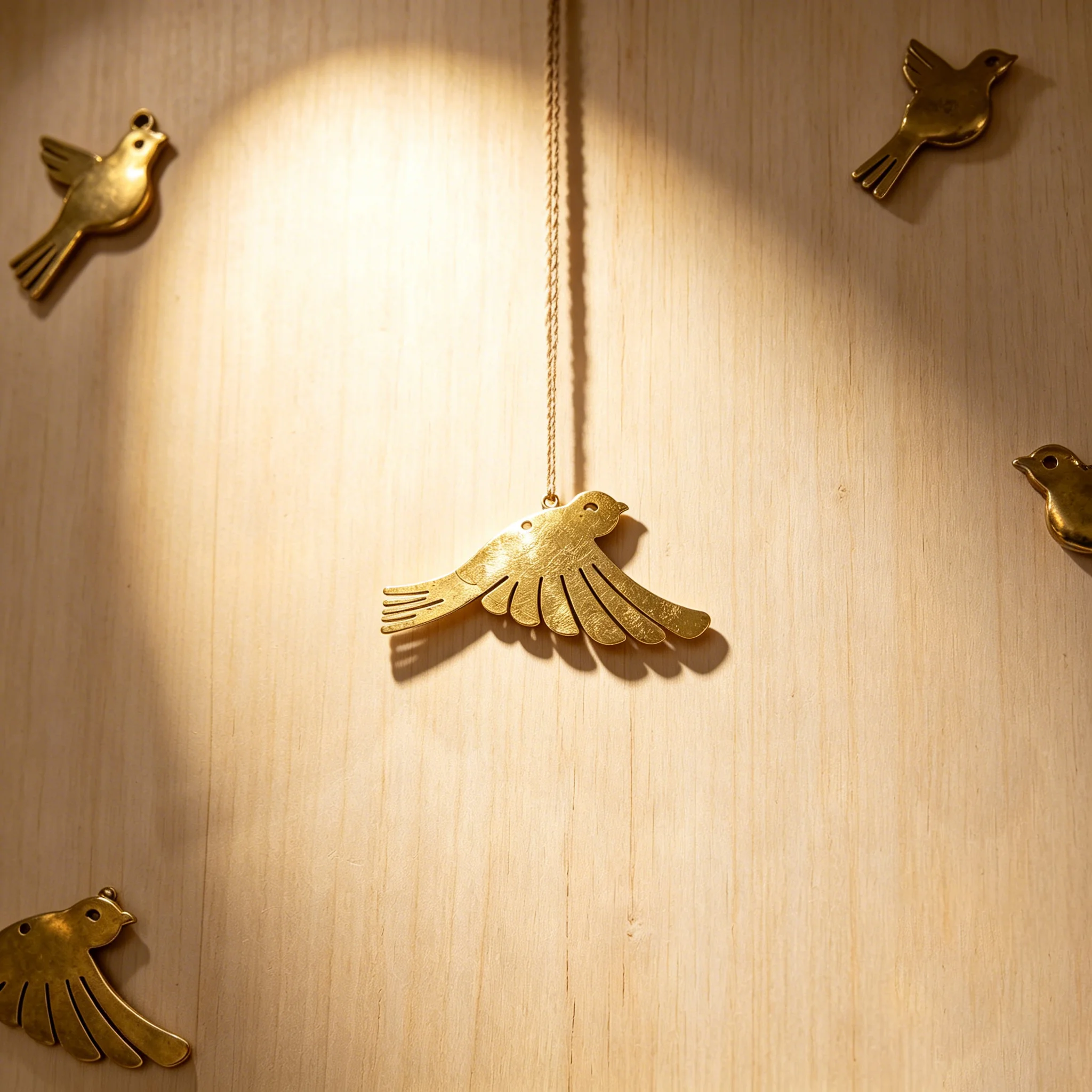 Vintage Minimalist Brass Flying Bird Peace Dove Charm Pendant for DIY Jewelry Making Suncatcher Home Wall Window Decor Gift