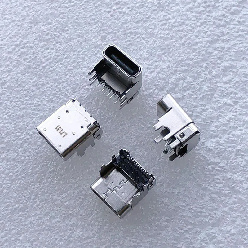 1PC USB 3.1 24P Type C Female Socket Jack With 24Pin Front Rear Plug And High Mounted Power Interface Plug, Electronic Connector