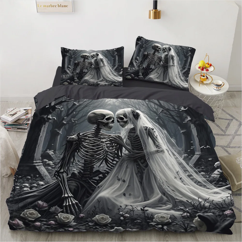 2/3pcs bedding set Digital Print Comfortable Duvet Cover for Home Bedroom Decoration, 1 Duvet Cover and 2pillowcase with Zippers