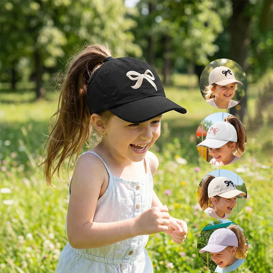 

Детская быстросохнущая кепка в корейском стиле с открытым верхом для лета, дышащая и солнцезащитная бейсболка для активного отдыха на природе.