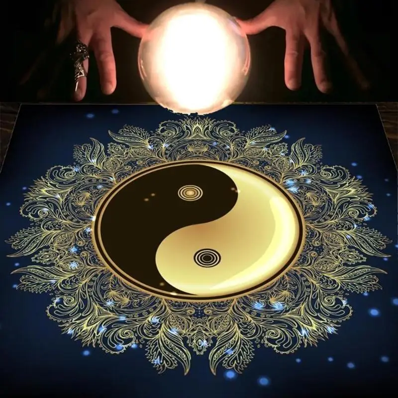 

652F TaiChi Pattern Astrologys Altars Cloth Tarot Tablecloth Divinations Cards Table Cloth Tapestry Decor Witchcraft Supplies