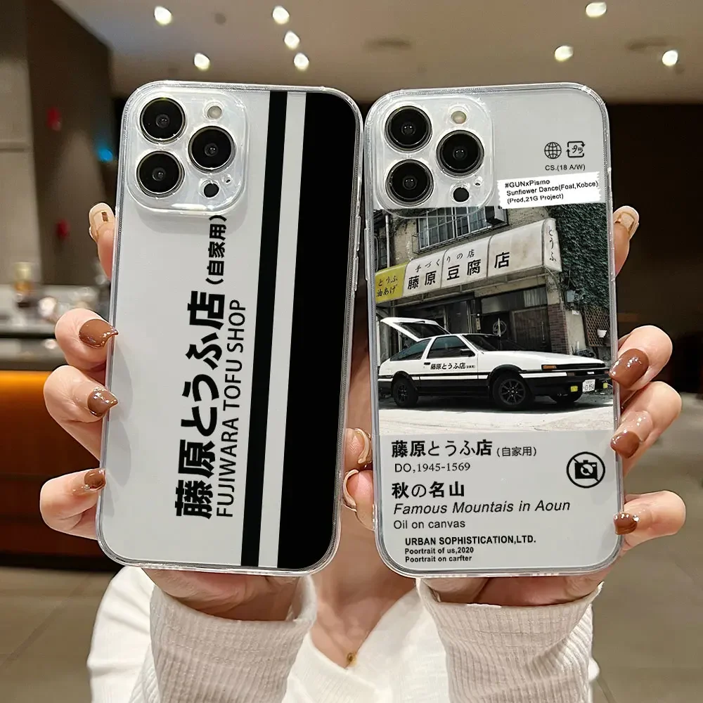 Anime Initial D AE86 Phone Case For iPhone 15 14 13 12 11 Mini Pro Max X XR XSMax 6S 6 7 8 Plus SE20 Transparent Cover