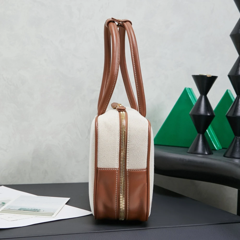 Luxury Zipper Solid Color Bowling Shoulder Bags Hot Sale Fashion Ladies Top-handle Bags 2026 Hot Sale Simple Versatile Tote Bag