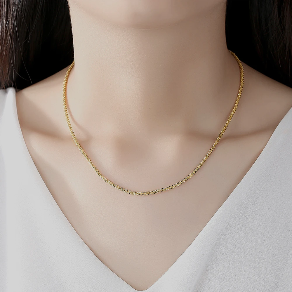 eManco New Popular Silver Colour Sparkling Clavicle Chain Choker Necklace For Women Fine Jewelry Wedding Party Gift