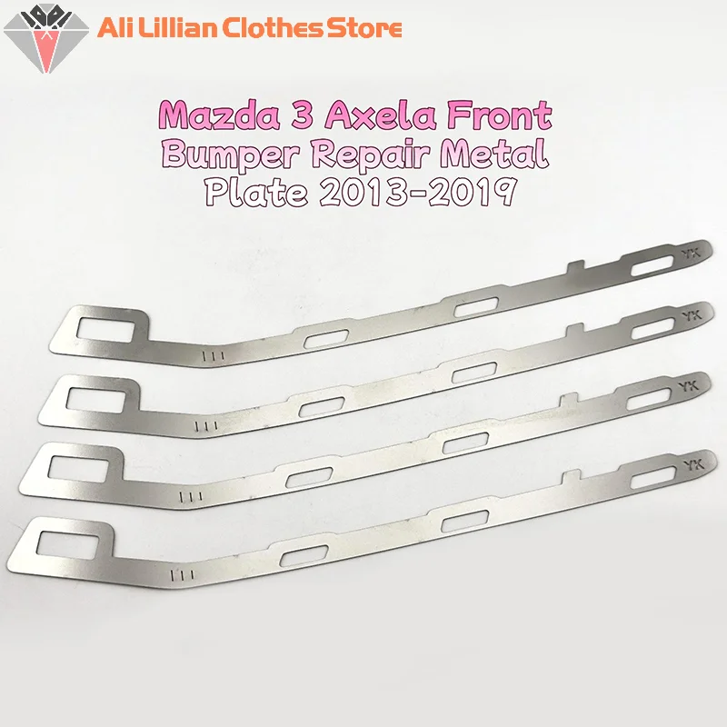 *Hot Sale.2Pcs Front Bumper Repair Metal Plate Buckle Broken Opening Rotten Buckle Repairer Bracket For 3 Axela 2013-2019