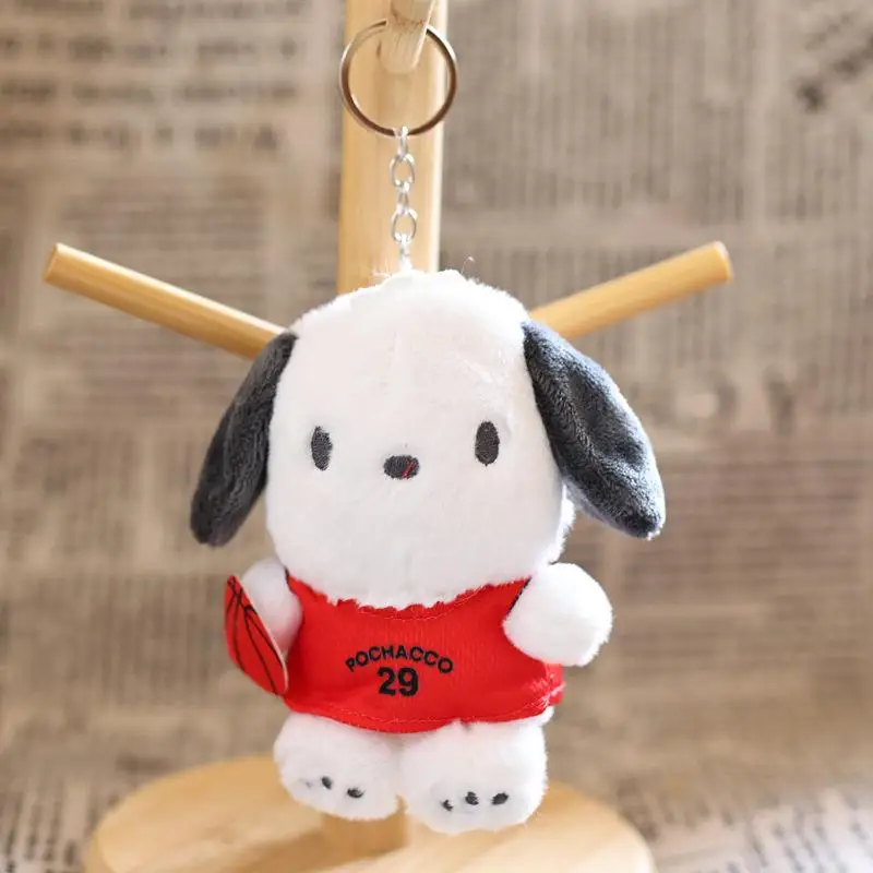 애니메이션 산리오 포차코 강아지 키링 귀여운 봉제 인형 가방 펜던트 인형 생일 선물 소녀 어린이용
