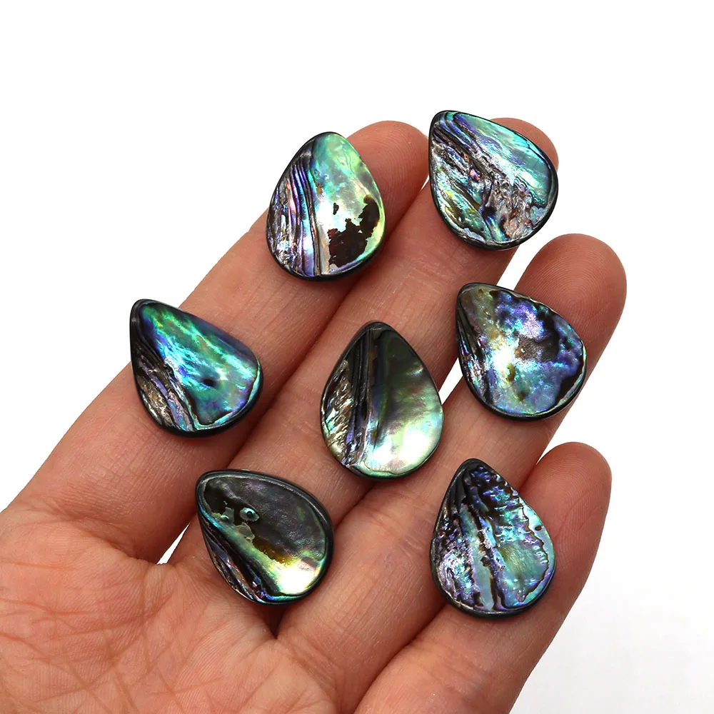 

15x20mm Horizontal Hole Irregular Water Drop Natural Abalone Bead DIY Fashion Making Bracelet Necklace Earring Women Gift 5 Pack