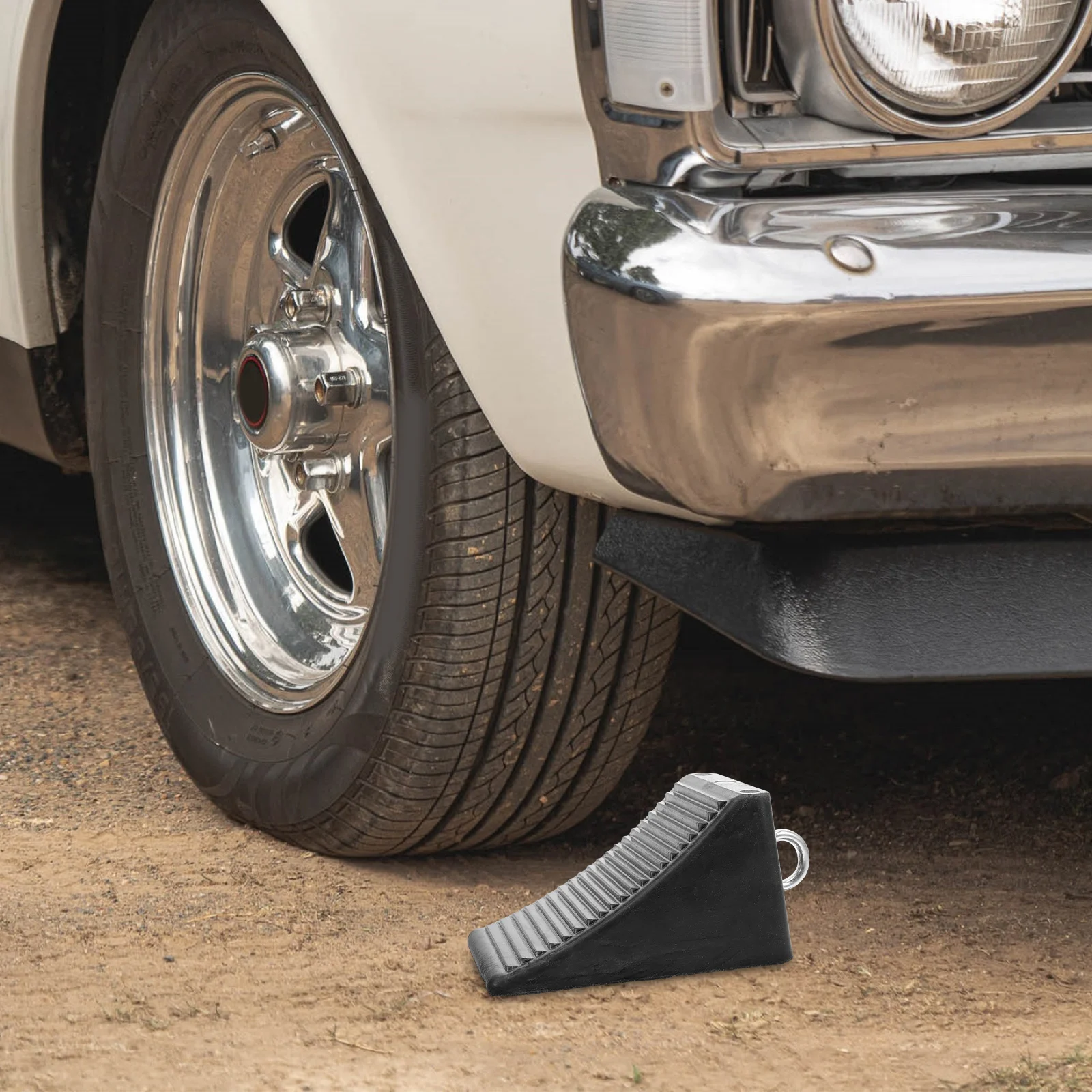 

Heavy Duty Rubber Tire Stopper Wheel Chock Car Truck Motorcycle Anti-Slip Repair Replacement Stabilizer Block For Light Trucks