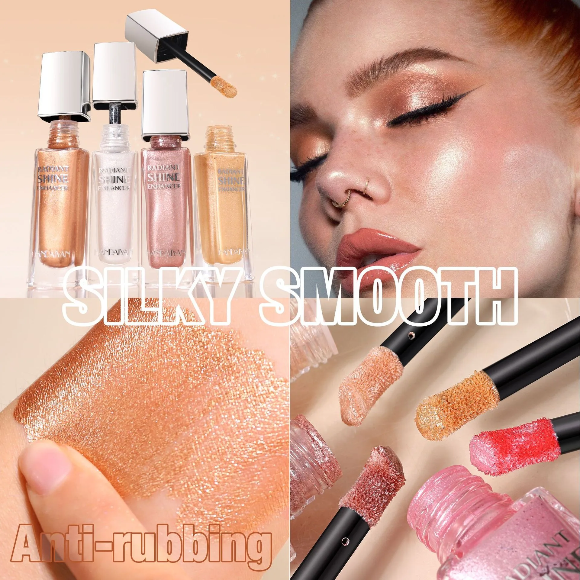 Professionelles flüssiges Highlighter-Make-up für Gesicht und Körper, Schimmer für natürliche Glanzhaut, aufhellende Grundierung, Kosmetik, Beauty Essential