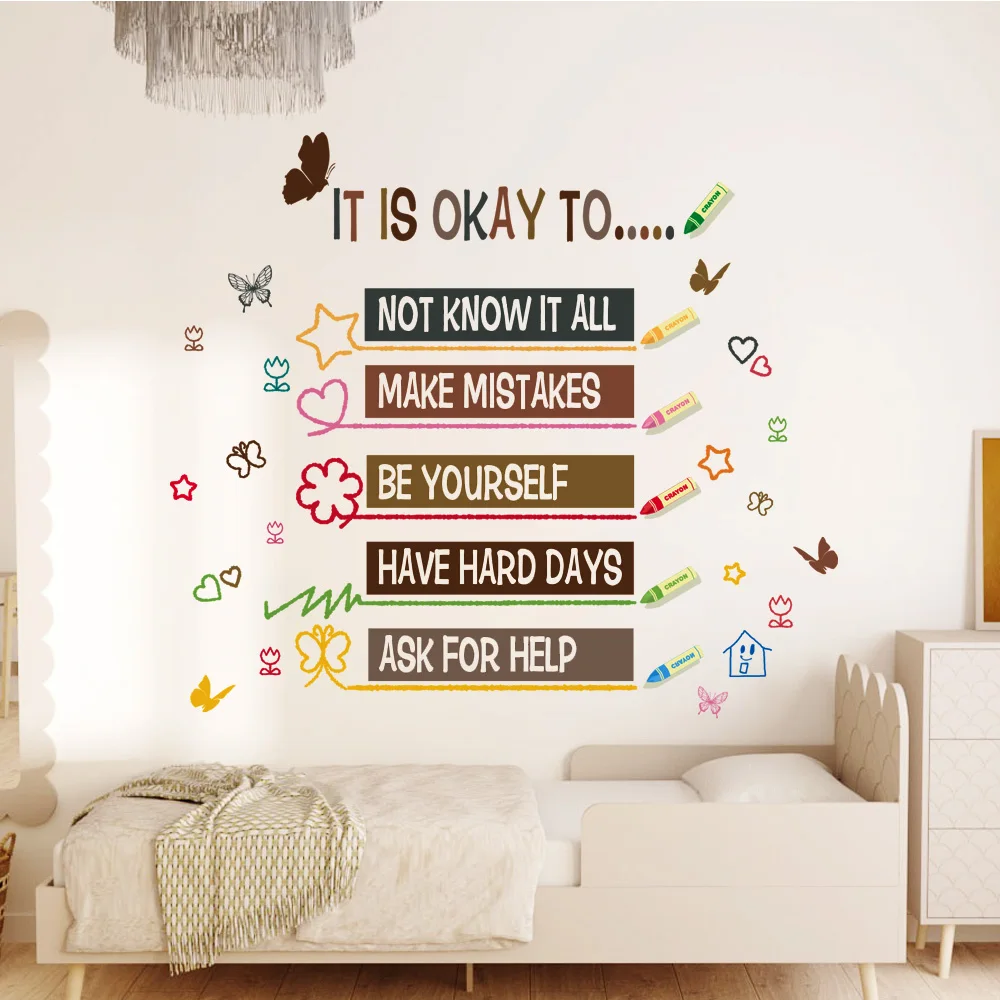 Kids room decoration inspirational quote wall sticker house rules quote wall decal