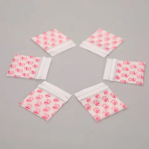 100Pcs Mini  Bags Small Plastic Zipper Bag Packaging Pill Bags-New