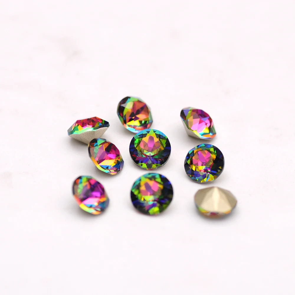 CTPA3bI New Arrival 5A 10PCS Volcano Color Different Shapes DIY Crafts Rhinestones Pointback Loose Gems Nail Art Glass Beads