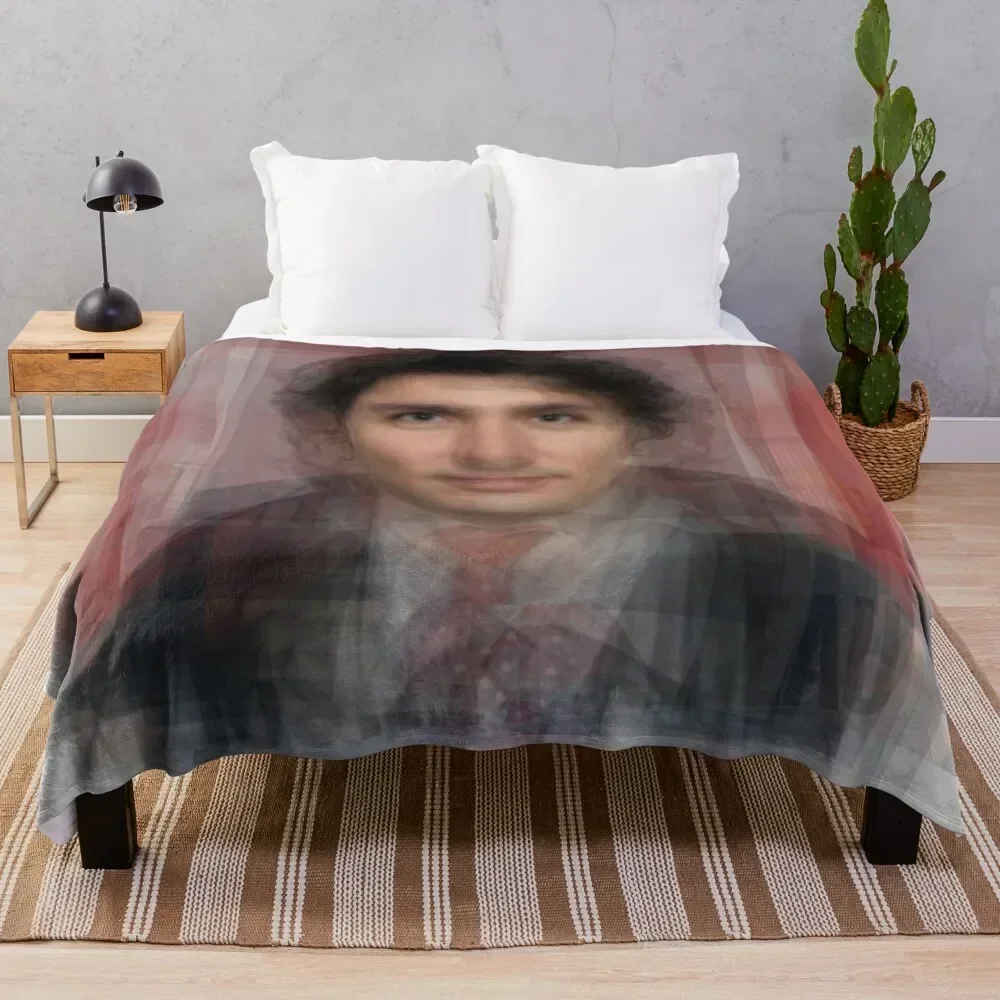 Justin Trudeau Portrait Throw Blanket warm winter Luxury Blankets