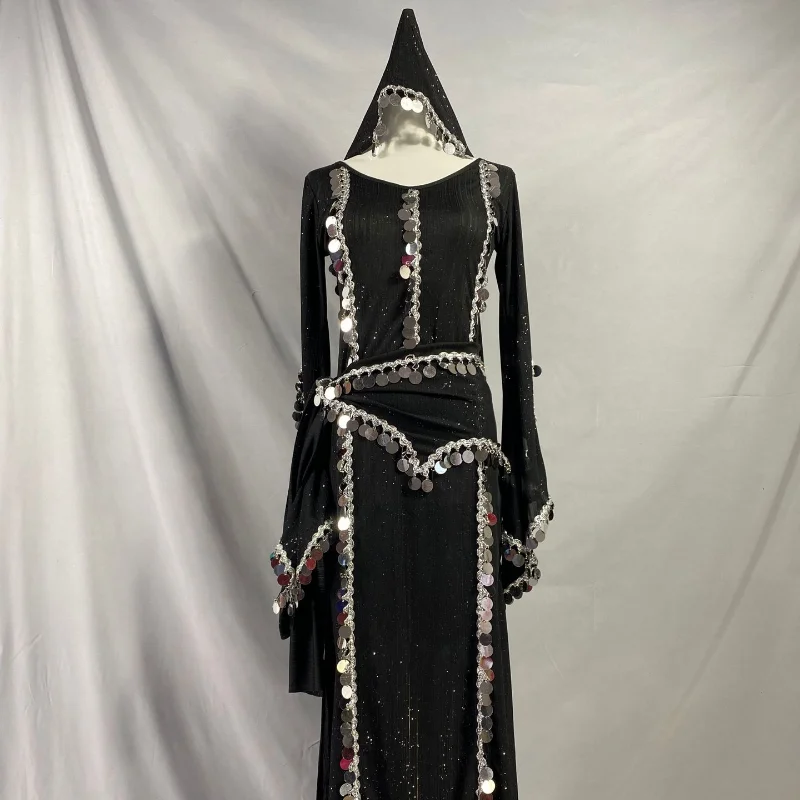 Ensemble de olympiques de danse du ventre personnalisés pour femmes, robe de compétition de performance majeure, danse financière adulte, robes à paillettes