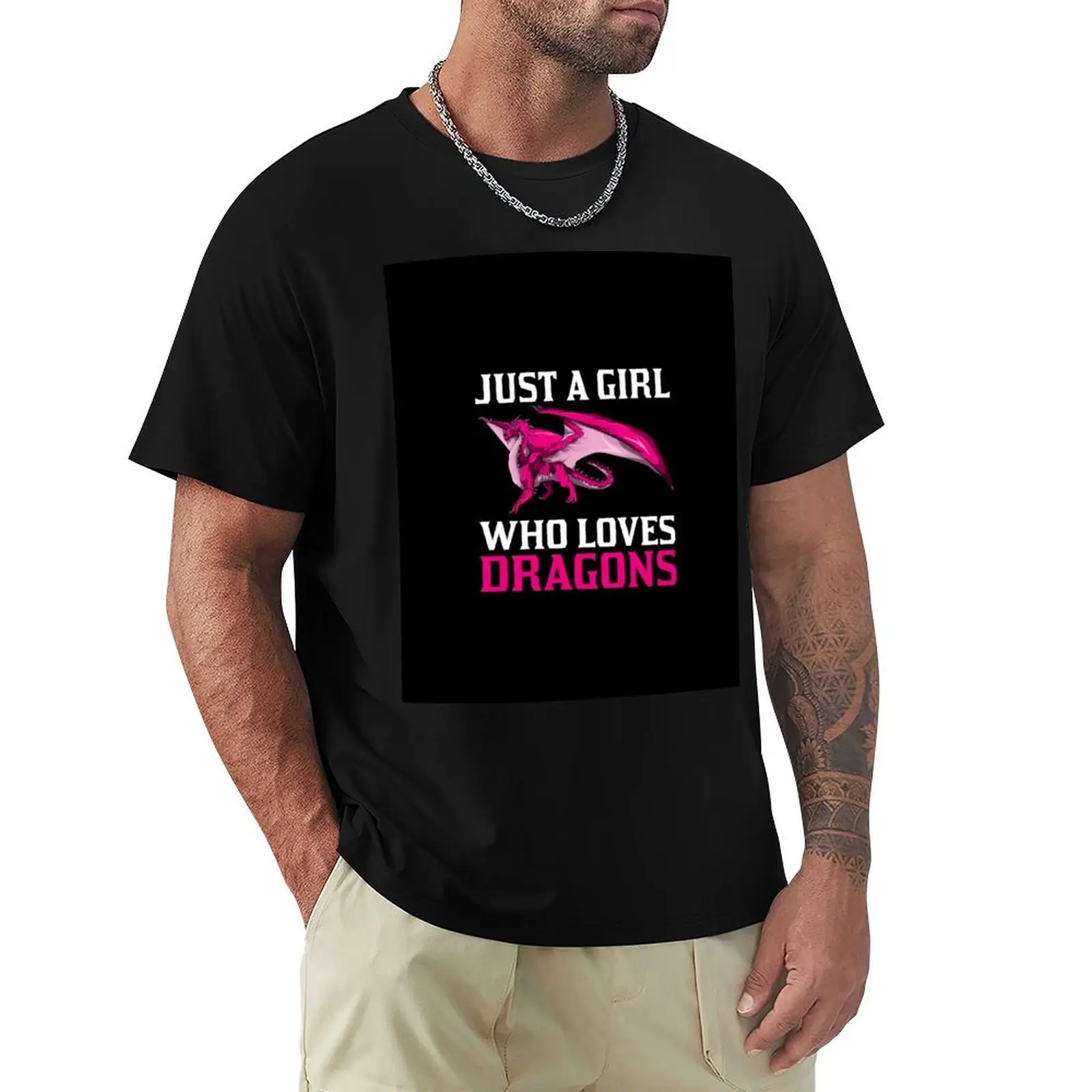 

Just A Girl Who Loves Dragons Dragon T-Shirt gifts for boyfriend oversizeds vintage t shirt men