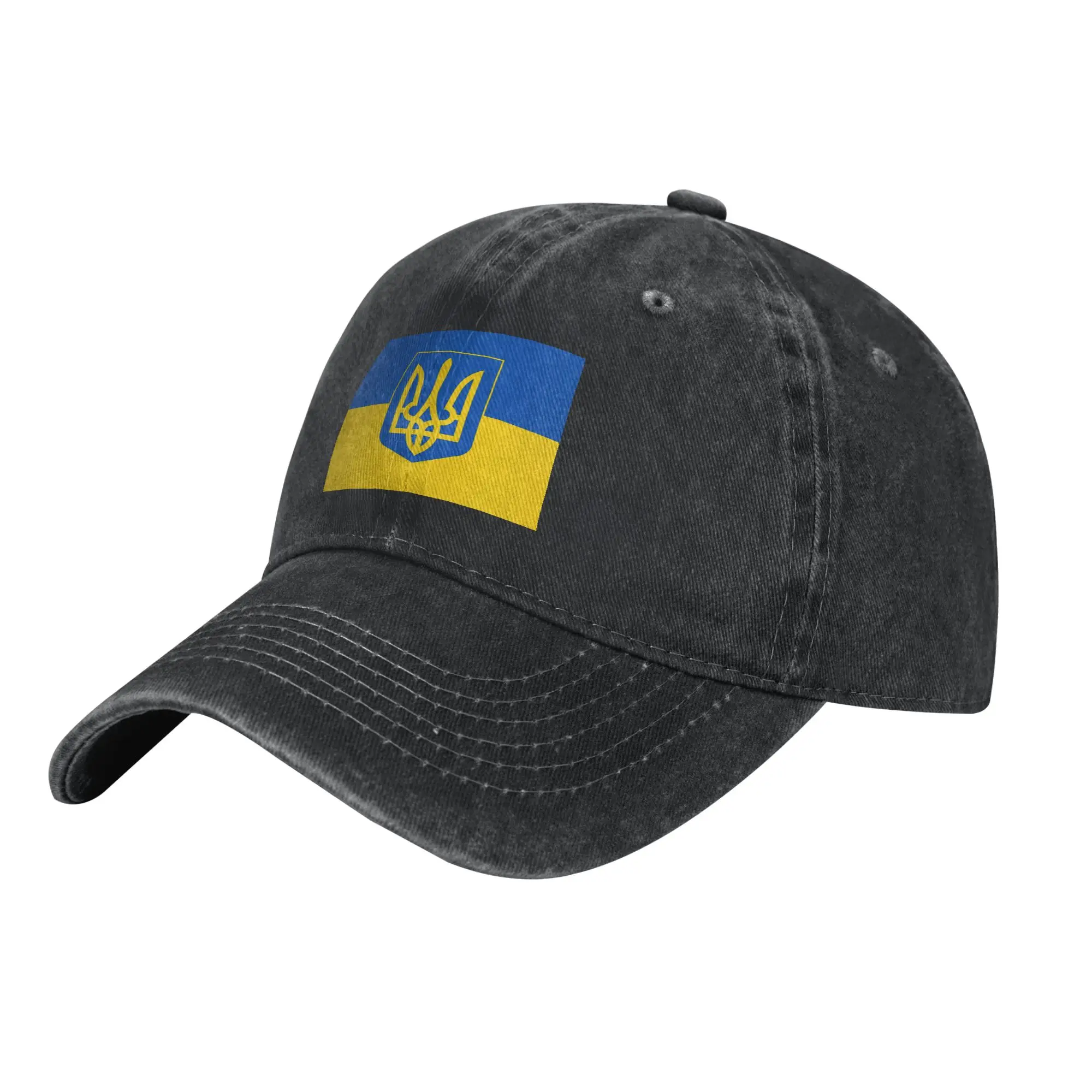 Ukraine Flag with Coat of Arms Men Women Baseball Cap  Distressed Denim Caps Hat Vintage Outdoor Summer Gift Sun Cap
