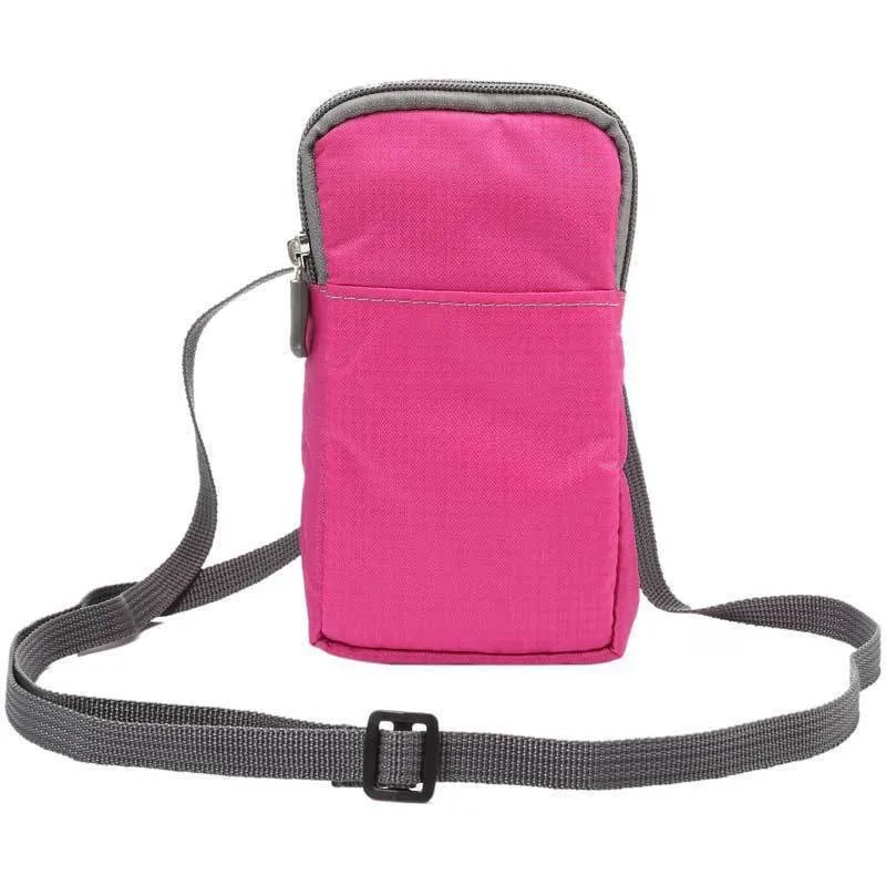 Canvas Mobile Phone Bag Fanny Pack 6.5 Inch Zipper Waist Hanging Messenger Bag for Iphone Samsung Shoulder Bag Travel Waist Pack
