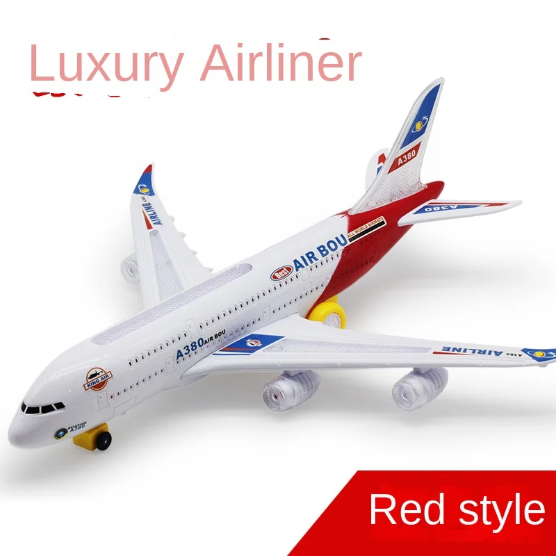 A380 Large 43cm Long Electric Model Aircraft with Sound Luminous Children\'s Toys