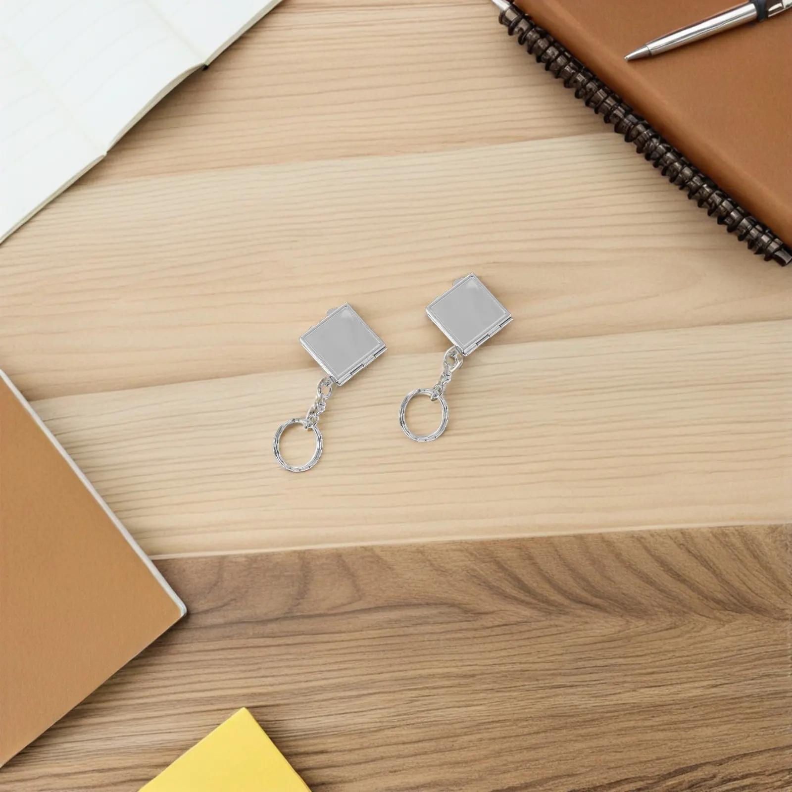 

10Pcs Mini Folding Vanity Mirror Sturdy Metal Frame Double Sided Travel Mirror Portable Purse Pendant Keyring Beauty