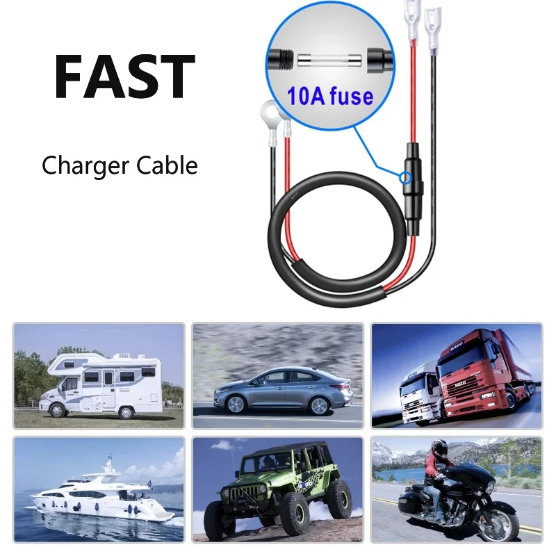 Usb car charger conector usb para auto 12v Socket Outlet Fast Charging for 12V 24V Truck Motorcycle RV Marine