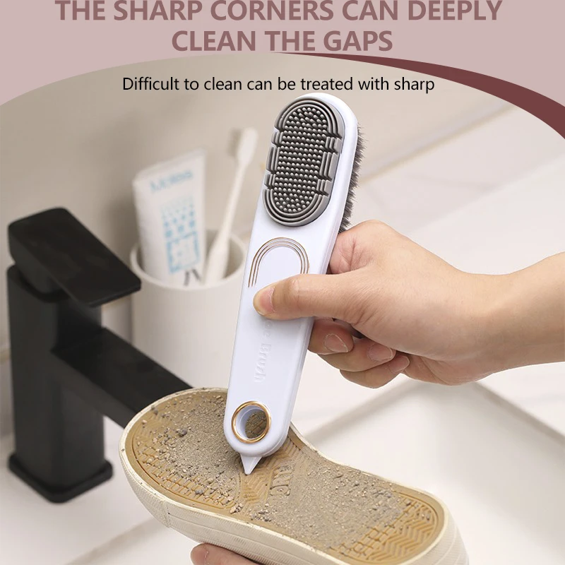 Double-Sided Shoe Brush Soft Bristled Cleaning Brush Silicone brush head Multifunction Brush Clothes Shoes Household tools