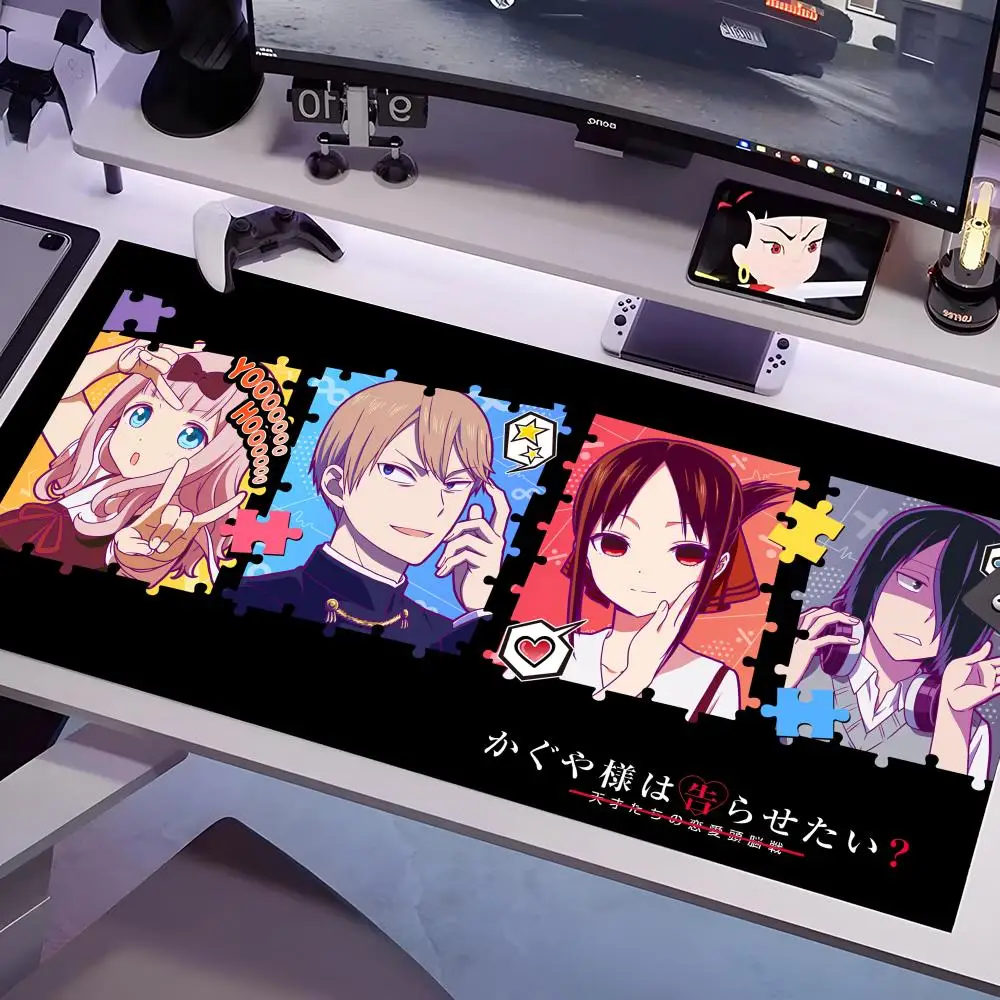 Kaguya-sama Love Is War Mouse Pad Multiple Sizes Large Square Computer Office Game Table Mats Rubber Anti-slip Mousepads
