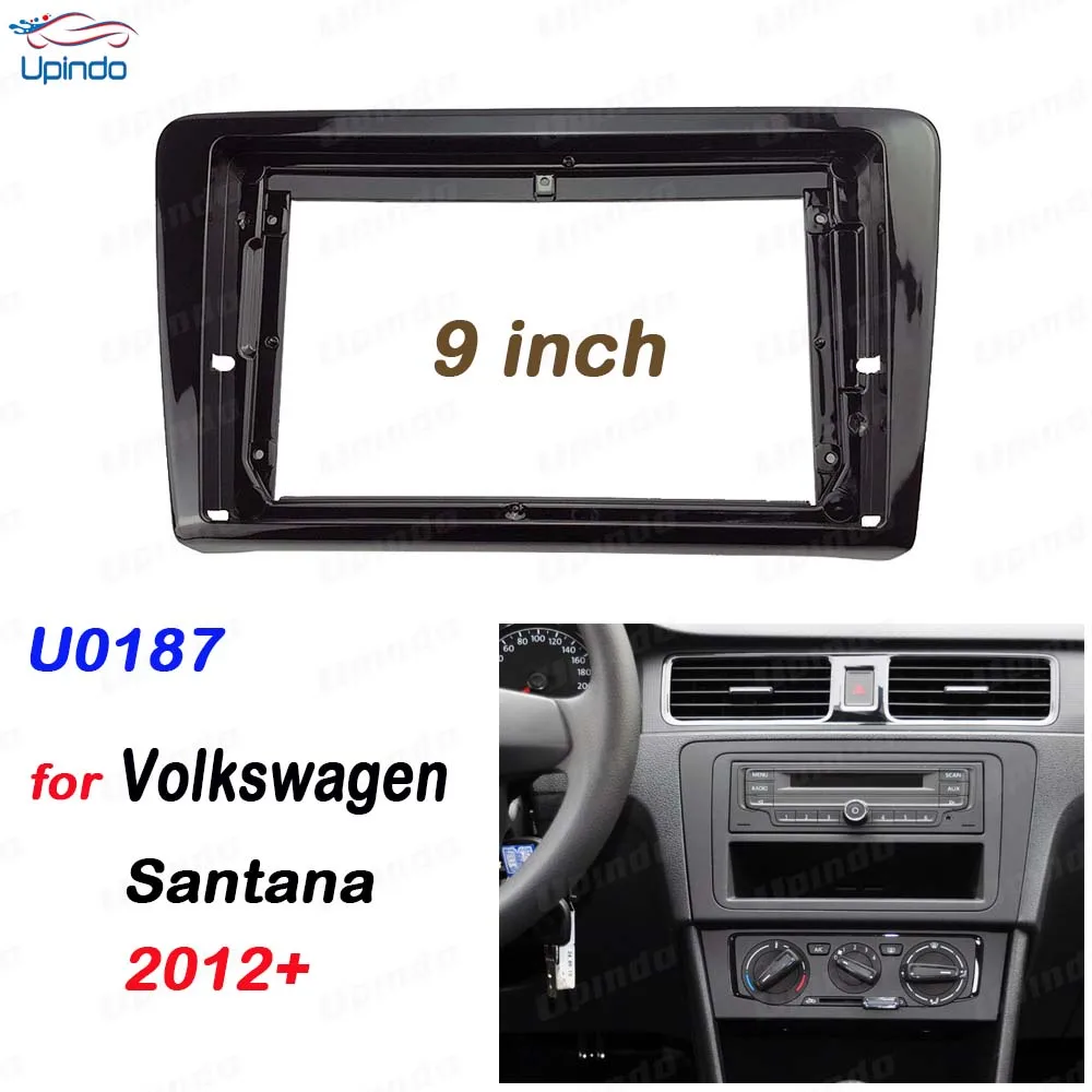 

Car Accessory Double Din 9 Inch Audio Plastic Fascia Gps Mp4 Radio Panel Frame for VW Santana 2012+ Dashboard Mount Kit