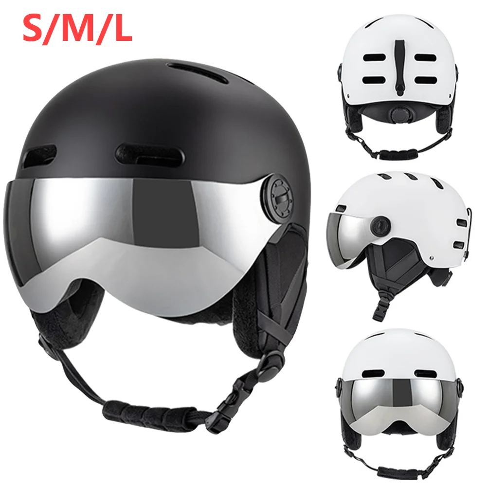 Winter Ski Helmet Snowboard Helmet with Goggles Skiing Helmet ABS Shell Protective EPS Foam Safety Helmet for Men Women Youth