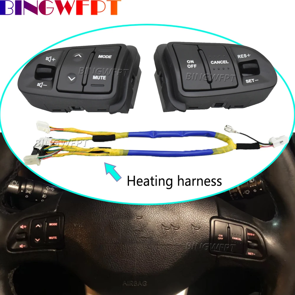 With Heating Harness High-quality Steering Wheel Button For Kia Sportage 2011 2012 2013 2014 Music Volume Cruise Control Switch