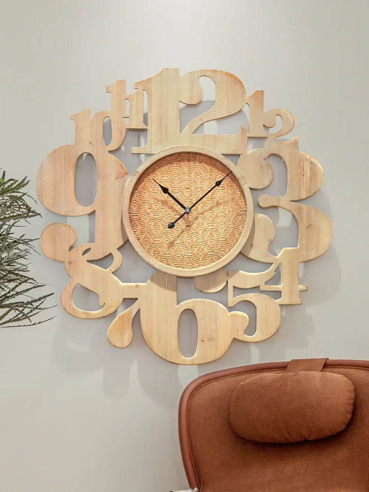 Children's Room with Unique Wooden Decorative Wall Clock for Living Room in Morocco