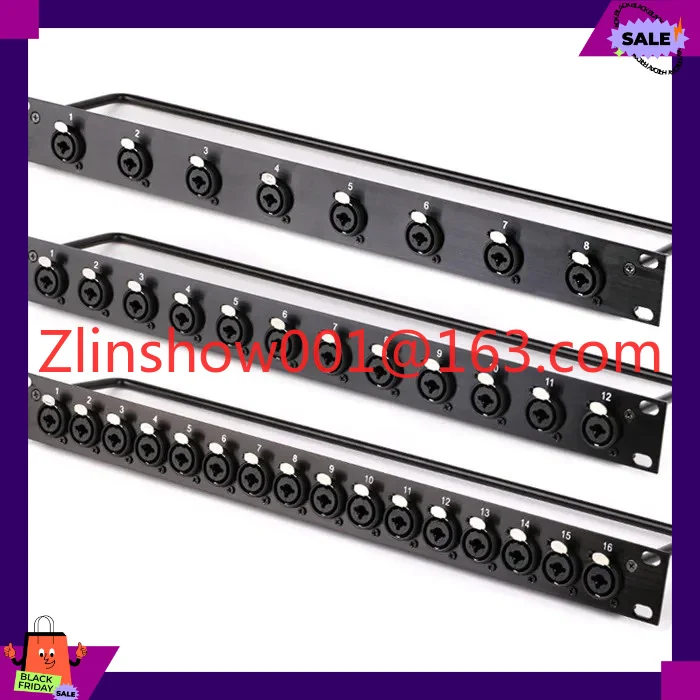 8/12/16  port 16 ports D Hole Type XLR speakon Canon Karon Plug Rack Plate Patch Panel1U 2U