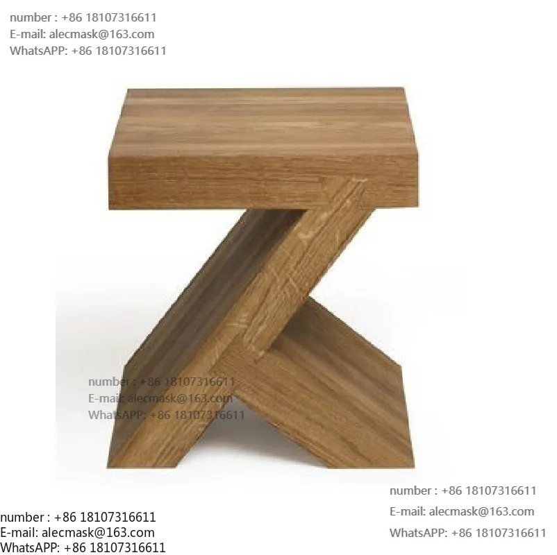 

Uniquely Designed Wooden Stool Of Modern Craftsmanship & Artistic Featuring A Bold Geometric Z Shape For Home Office Decor