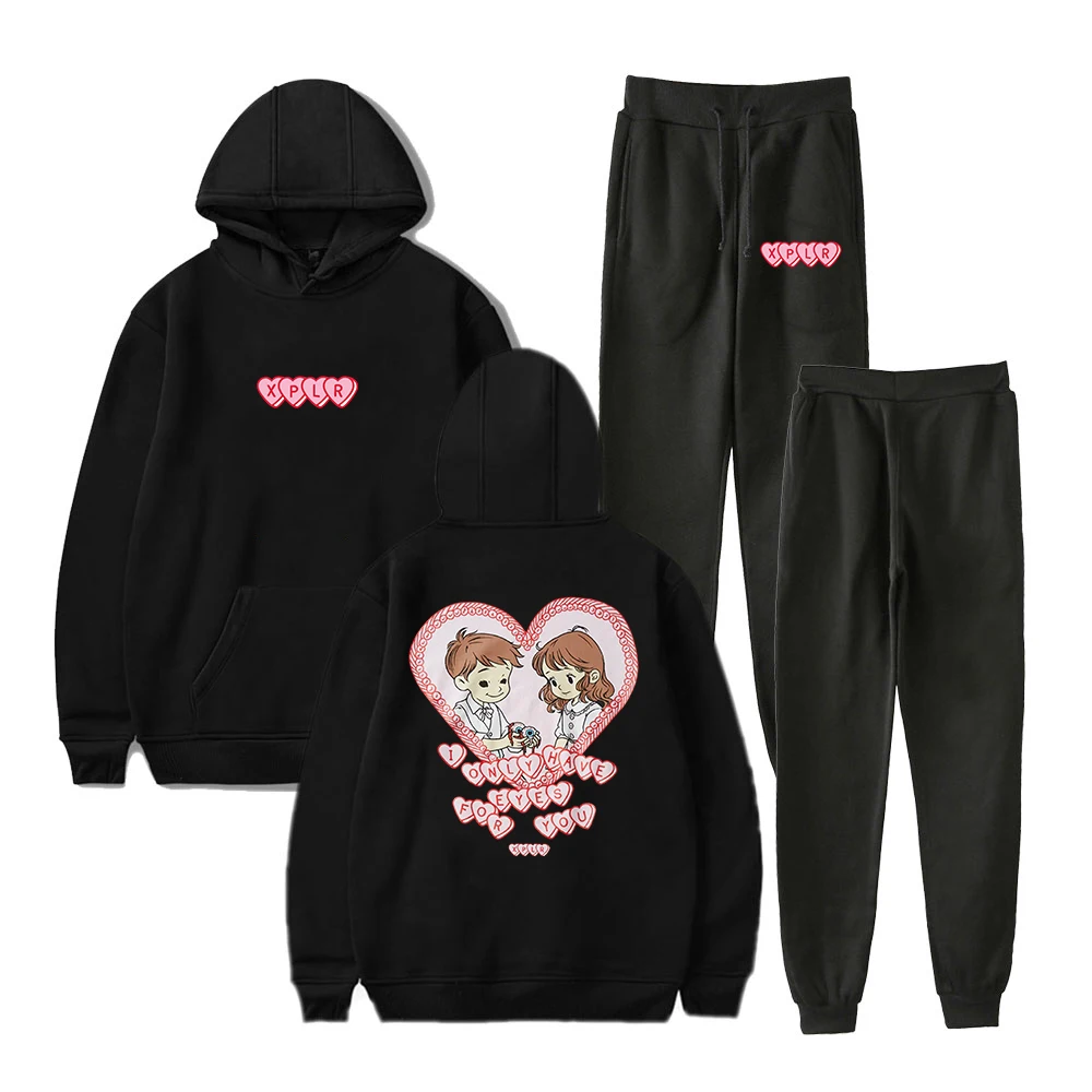 

XPLR Sam and Colby Valentine Merch Couple Hoodies Jogger Pants Two Piece Set Sweatshirts+Sweatpants Men Women's Set