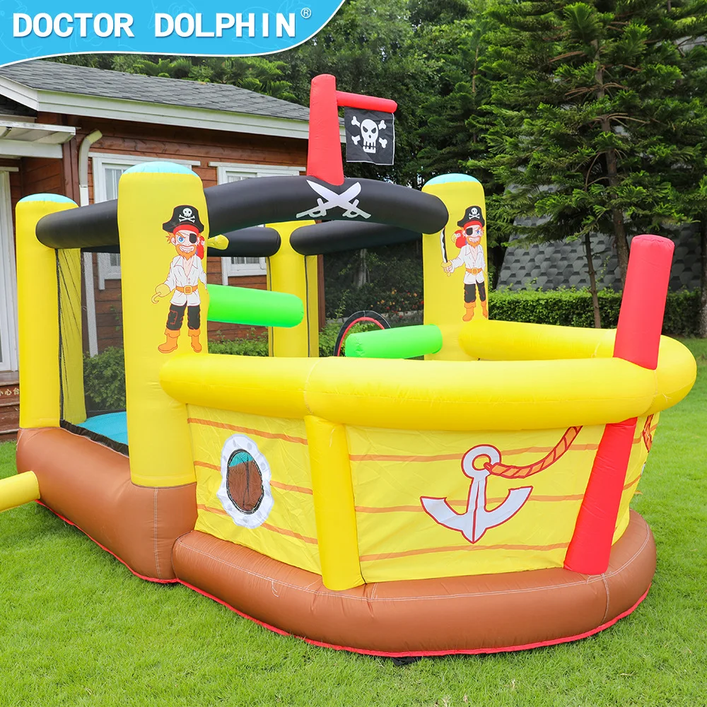 Doctor Dolphin Inflatable Bounce House Mini Bouncy House For Kids Bady With Blower Ball Pool Kids Birthday Party Toys Gift
