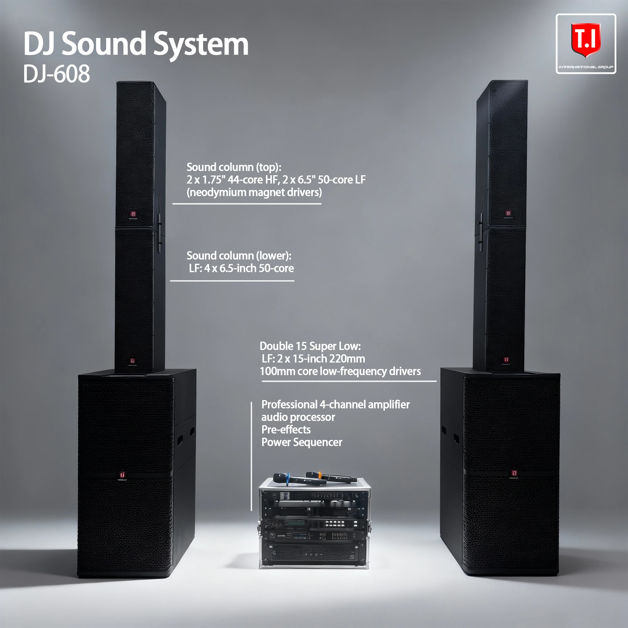 Professional DJ Sound System with Subwoofer High Power Blue Tooth  Speaker for Events, Clubs, and Parties