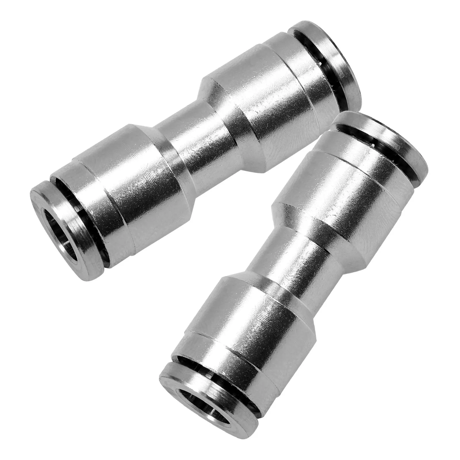2Pcs Stainless Steel Push to Connect Pneumatic Quick Connectors Air Hose Tube Fittings for Automotive Industrial Applications