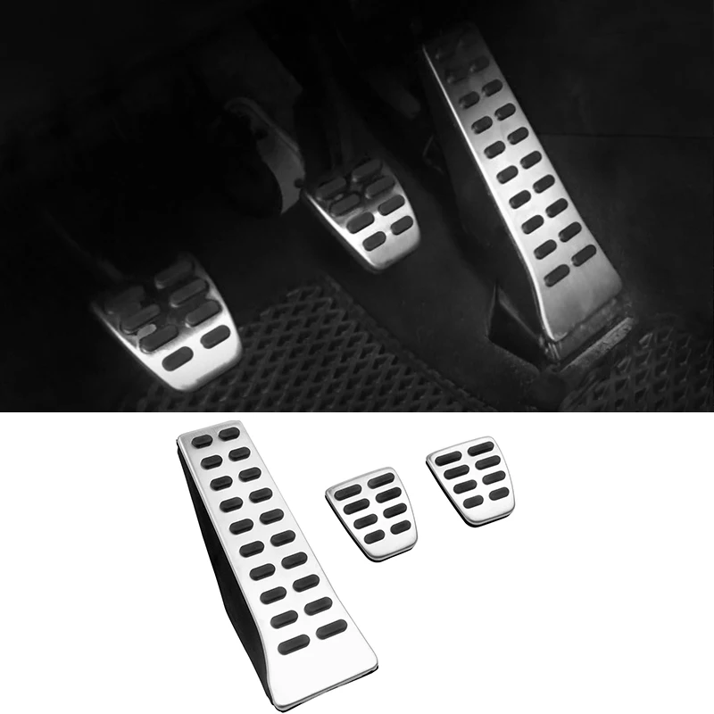 For Kia Stinger 2018~2023 LHD Car Accelerator Brake Pedal Cover No Drilling Snap-fit Install Footrest Pedal Interior Accessories