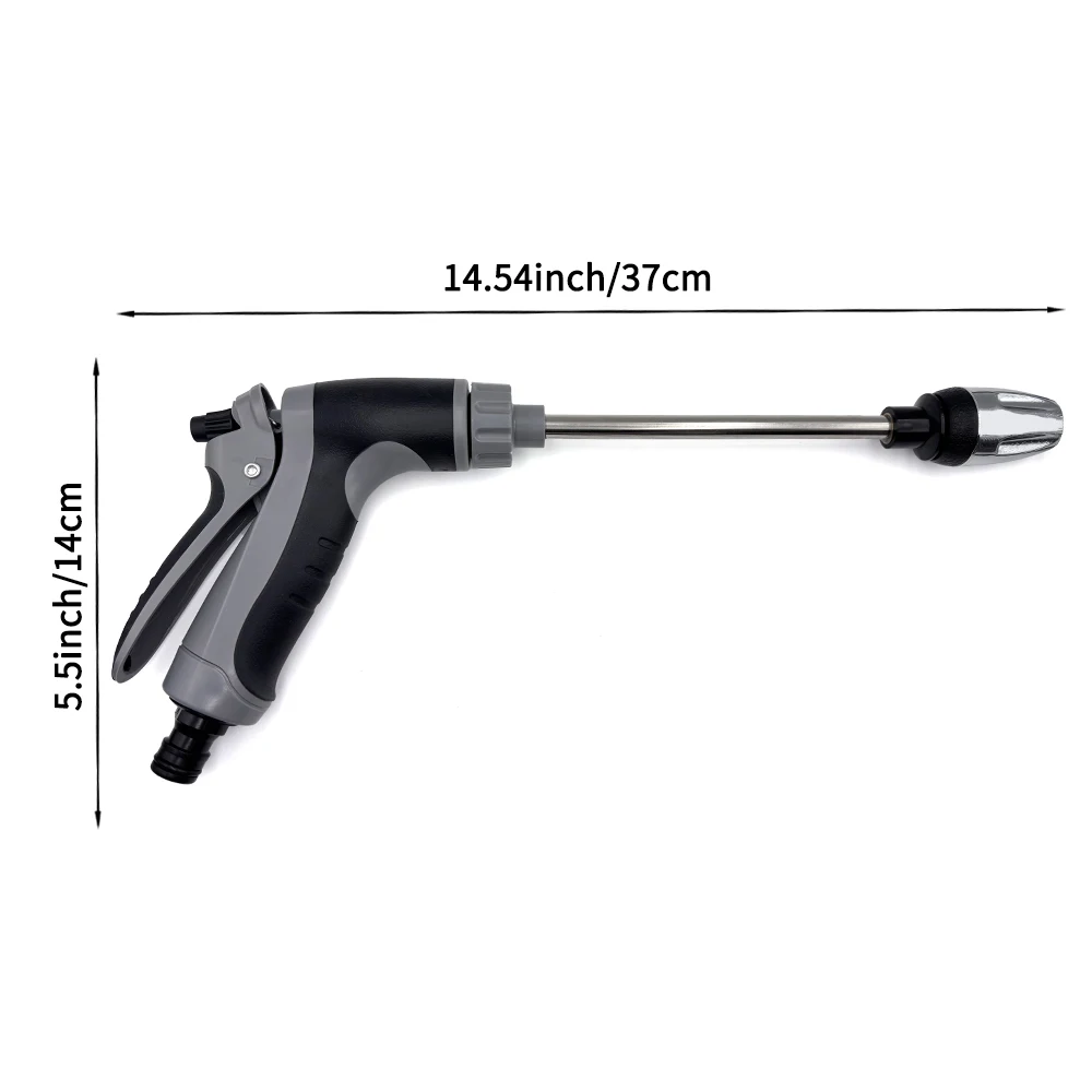 High Pressure Car Wash Water Gun Household Car Wash Tools Metal Extension Rod Rubber Coating Hand Garden Irrigation