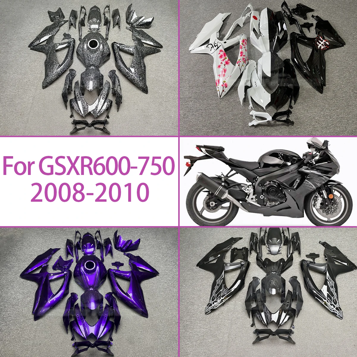 

Injection High Quality Fairings For SUZUKI 2008-2010 GSXR 600-750 Custom Graphics Fairings 08 09 10 GSXR600 GSXR750