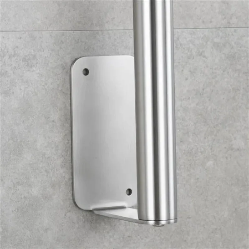 Stainless Steel 31.5 Inch Shower Slider No Drilling Bathroom Accessories Brushed No-Removal Rod Shower Bracket Hanging Mount