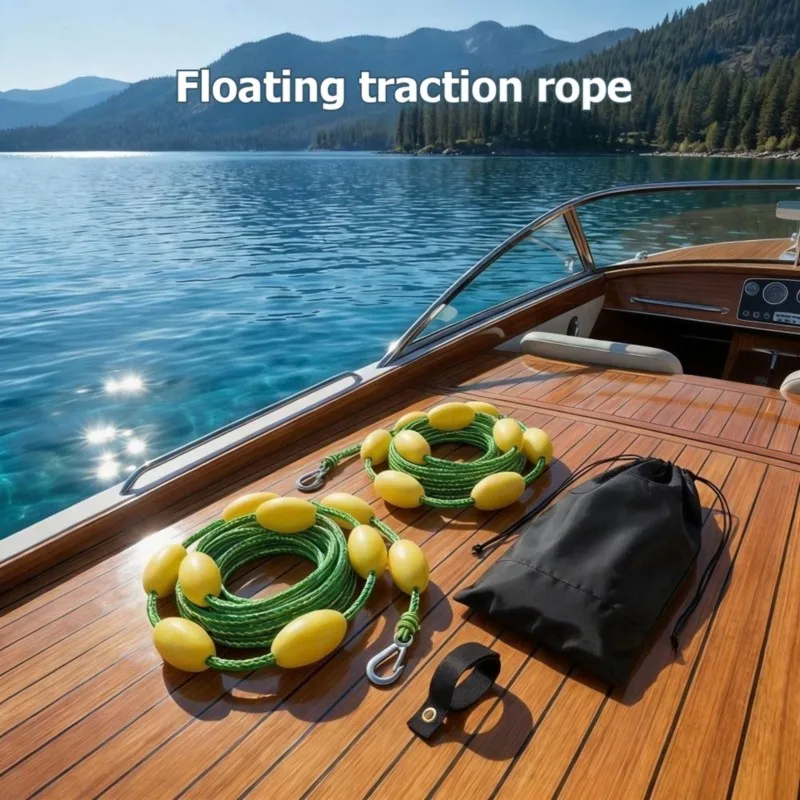 newA10R Heavy Duty Float Rope with Hooks for Kayak Tow Line, Anchor Marker Buoy, Drift Sock Harness, Boat Accessories